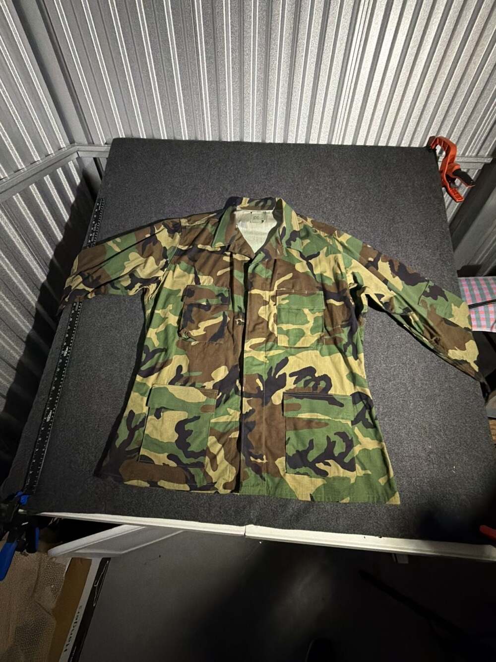 Vintage US Military Woodland Camo BDU Field Jacket Shirt XL-Long